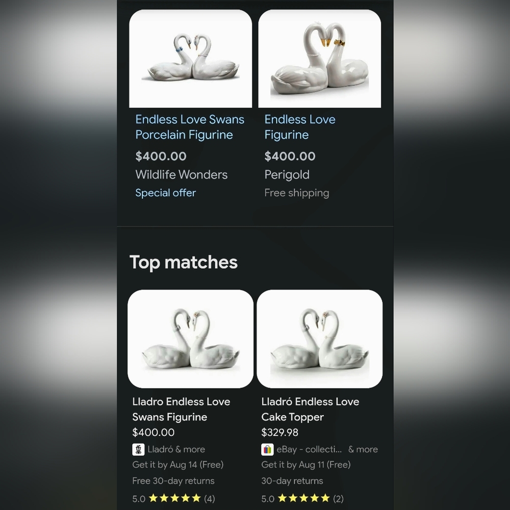 Elegant White Swan Figurines with Gold Accents - Picture 6 of 10